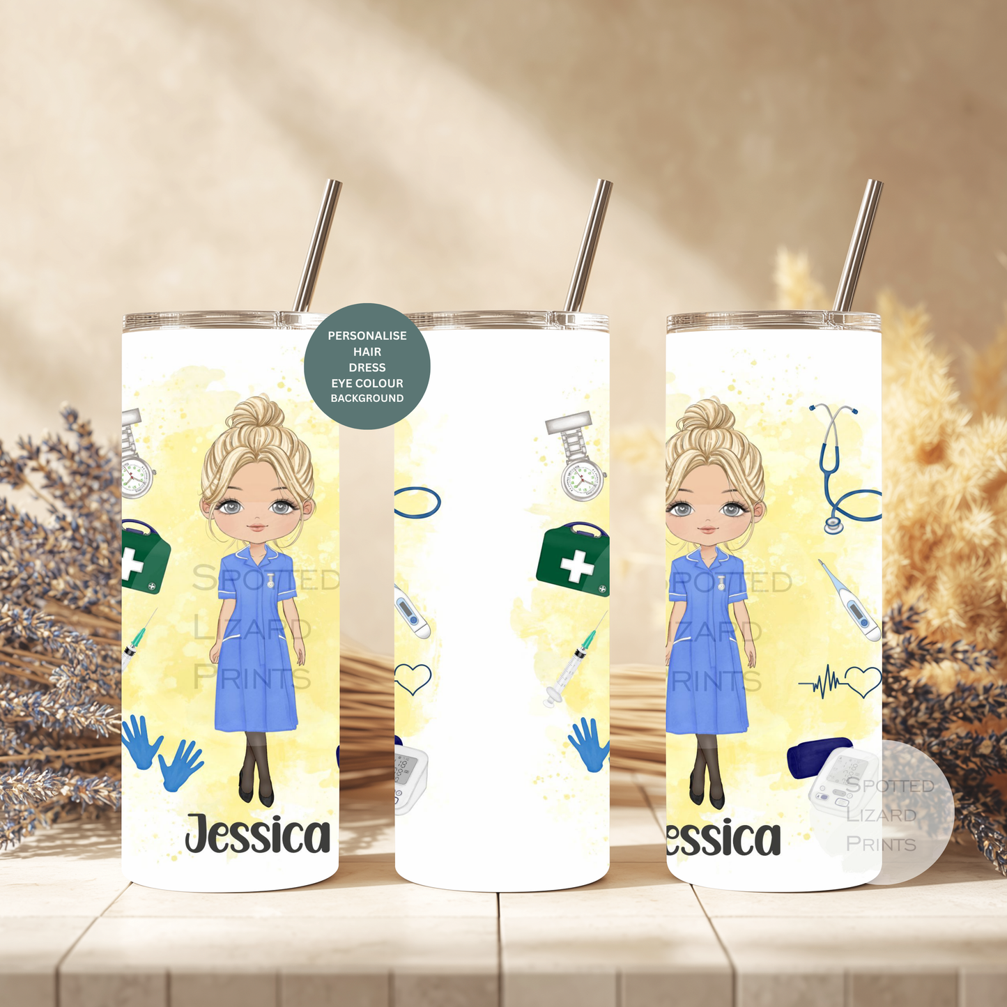 personalised nurse, healthcare worker tumbler