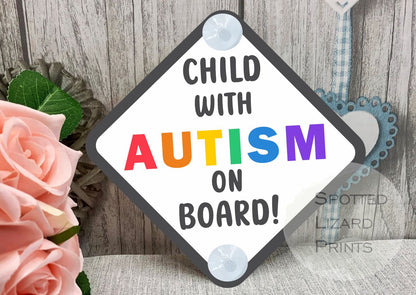 Child with Autism on Board Car Sign - Child on Board | Baby on Board