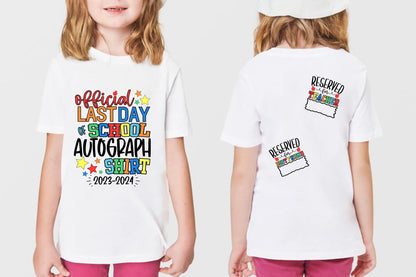 Personalised white children's school leavers T-Shirt