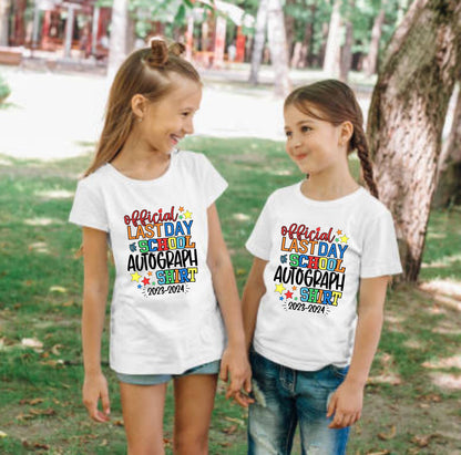 White personalised autograph T-Shirt for kids