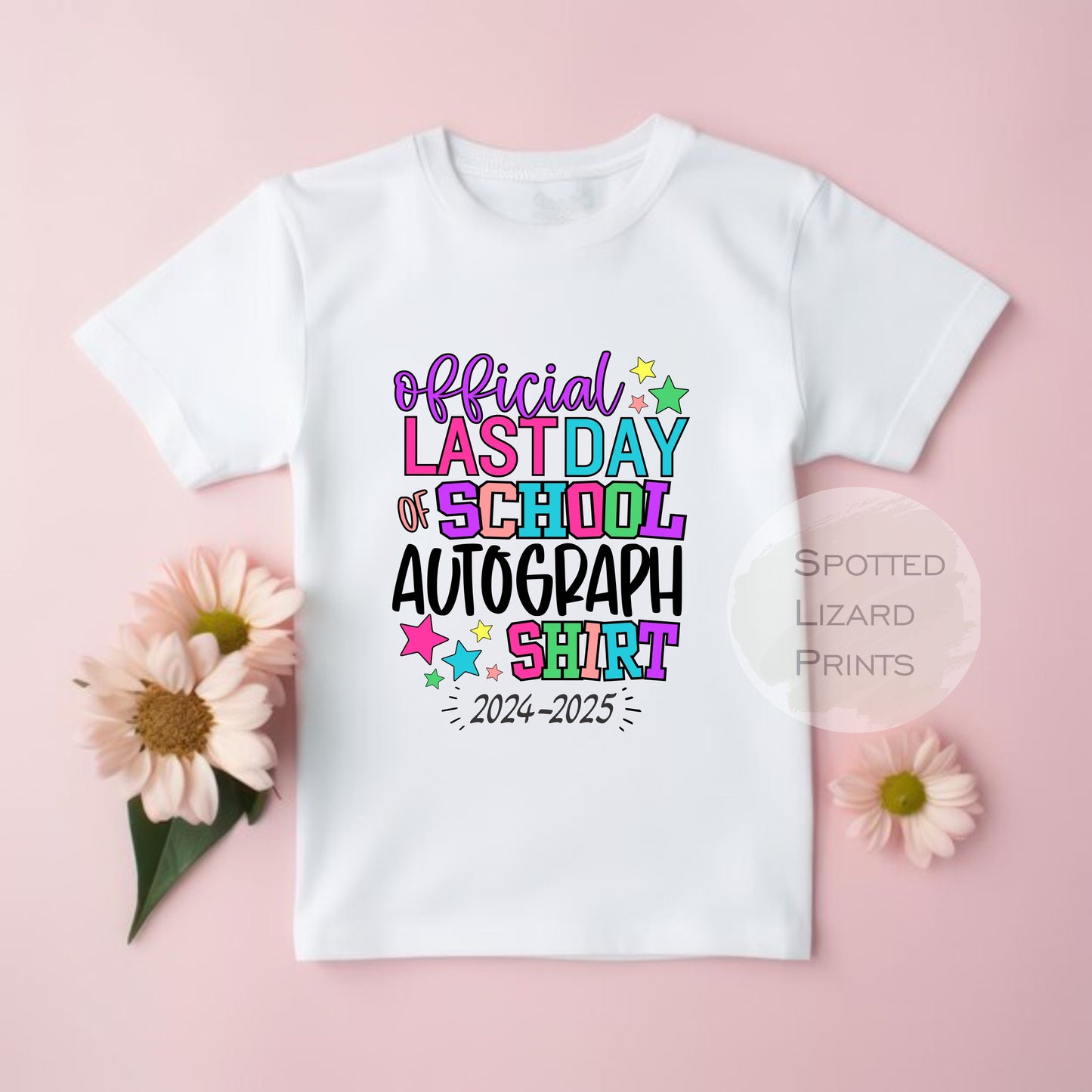 School Leaver Autograph T-Shirts | End Of Year Leavers Tops |  Last Day Nursery | Preschool leavers | Friends Sign Their Names