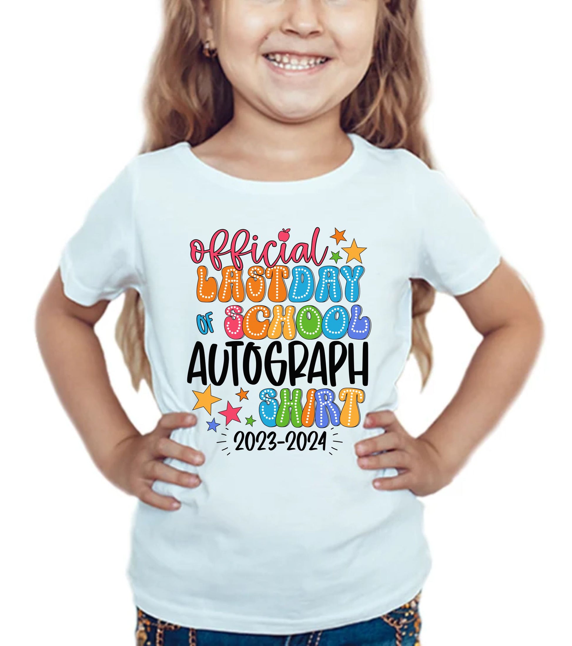 White personalised Kids school leavers T-Shirt