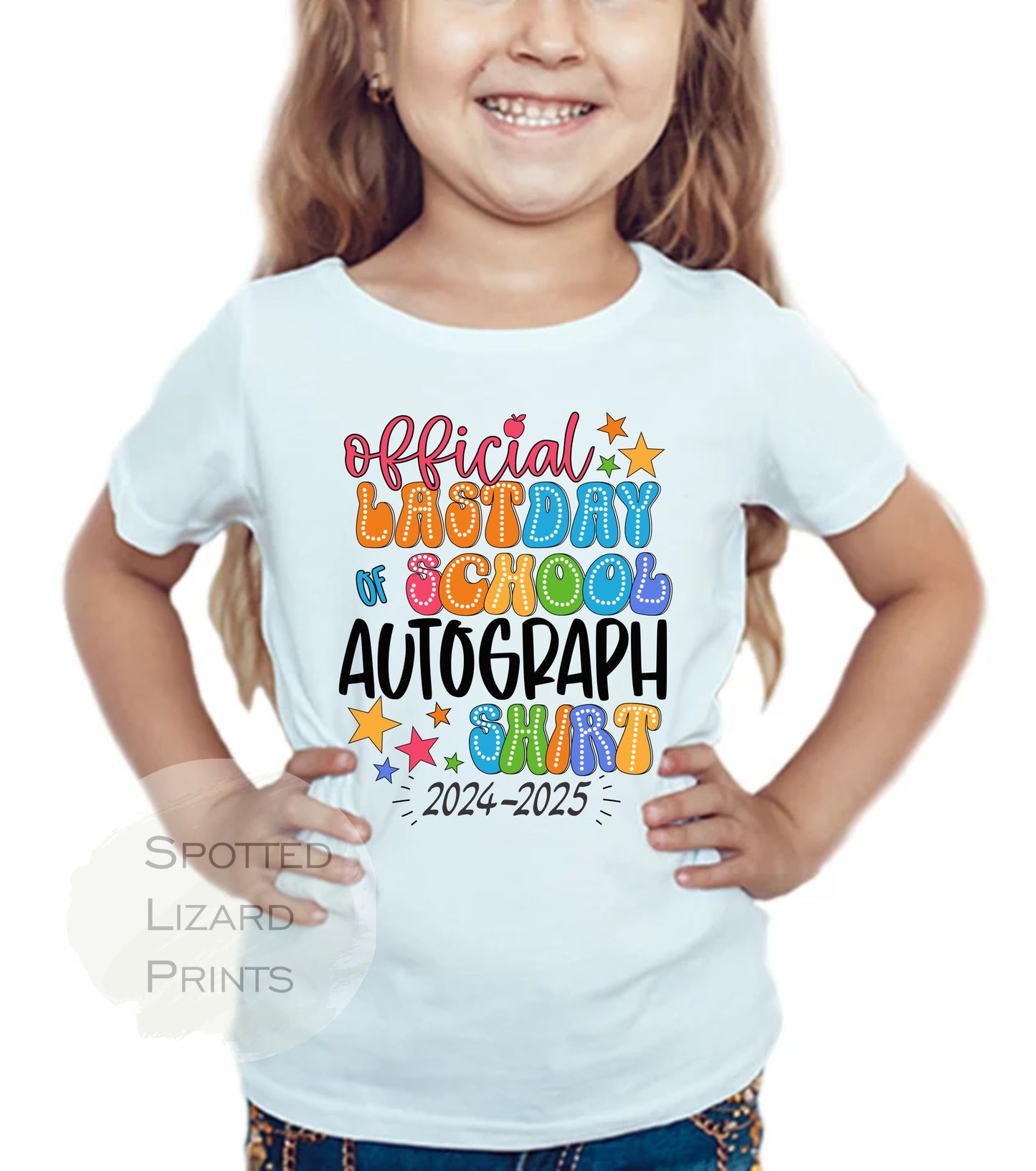 School Leaver Autograph T-Shirts | End Of Year Leavers Tops |  Last Day Nursery | Preschool leavers | Friends Sign Their Names