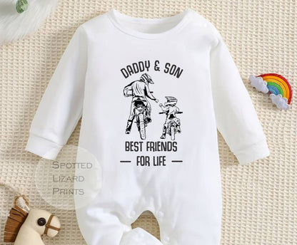 Daddy and son best friends Baby romper