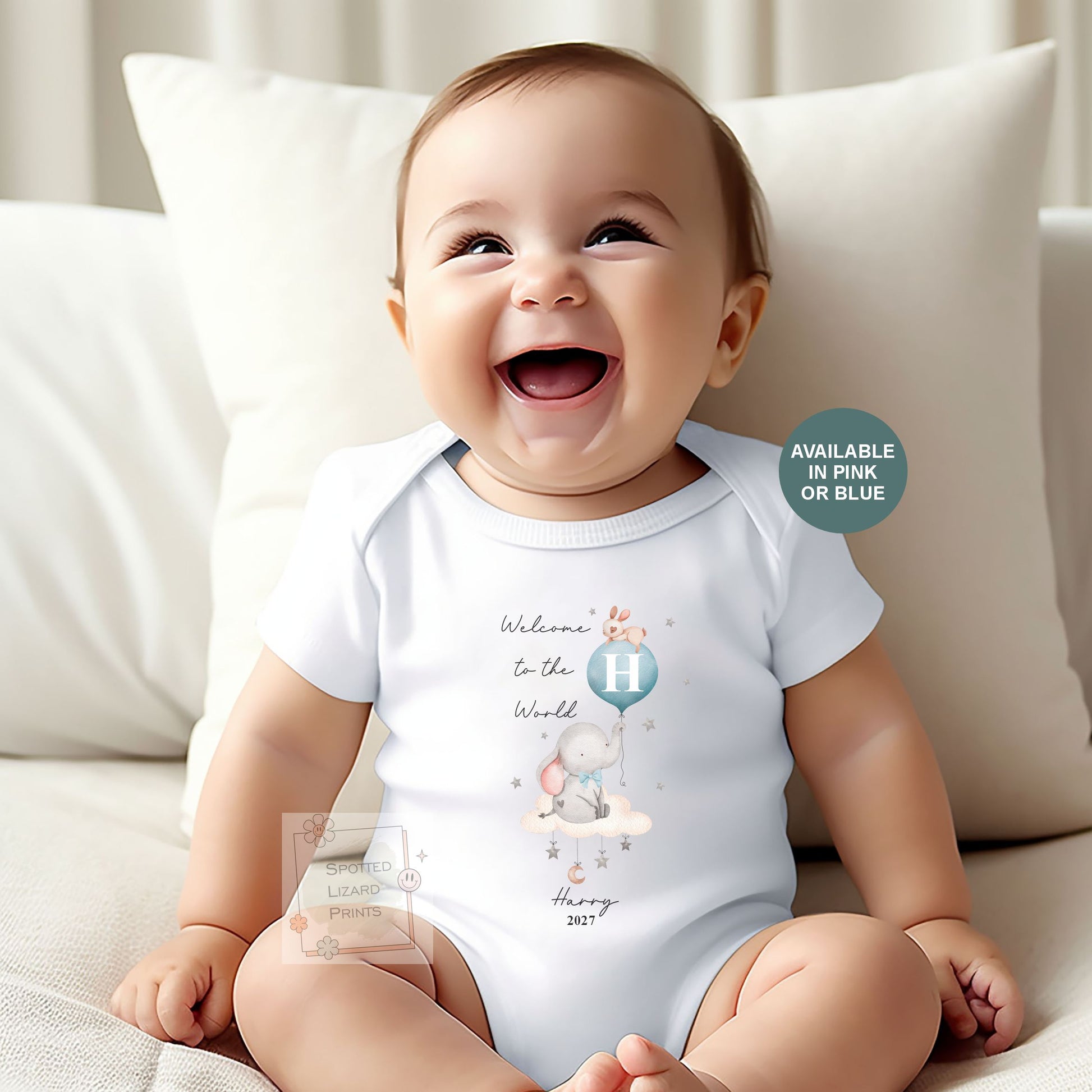 Personalised Baby Name Sleepsuit, Custom New Baby Gift, Welcome to the World Bodysuit, Baby Shower Gift, New Baby Sleepsuit, New Parent Gift