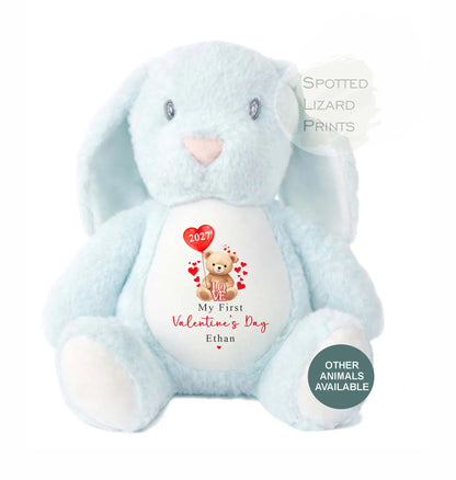 Personalised Valentines Teddy Bear, personalised Valentines Gift, Gift for Girlfriend, Valentines Day soft Toy, Gift for Her