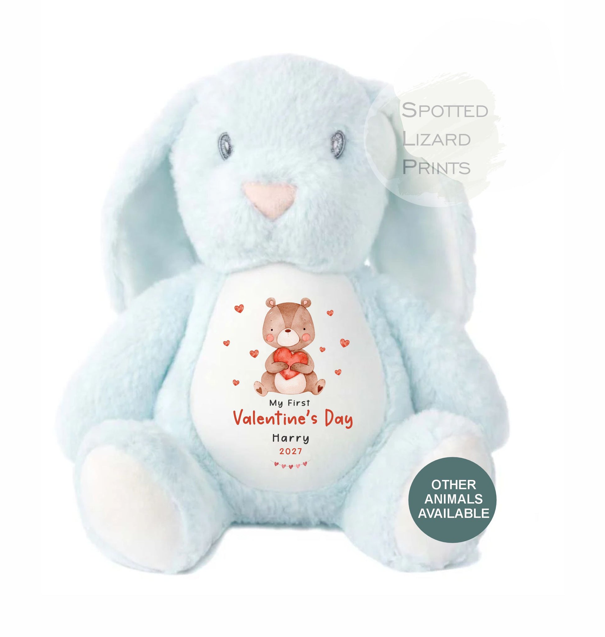 Personalised Valentines Teddy Bear, personalised Valentines Gift, Gift for Girlfriend, Valentines Day soft Toy, Gift for Her