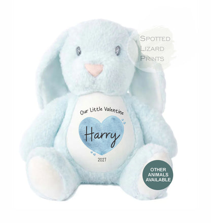 Personalised First Valentines Teddy Bear, personalised Valentines Gift, Valentines Day soft Toy, Gift for Her, Our little Valentine
