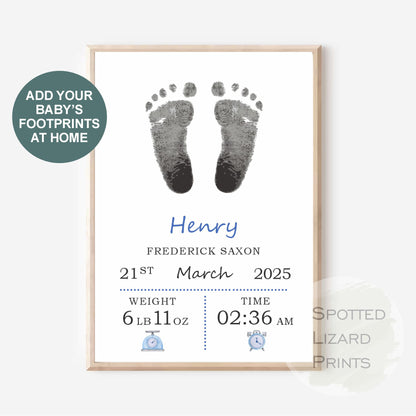 Baby footprint wall art. Babies feet printed onto decorative wall art