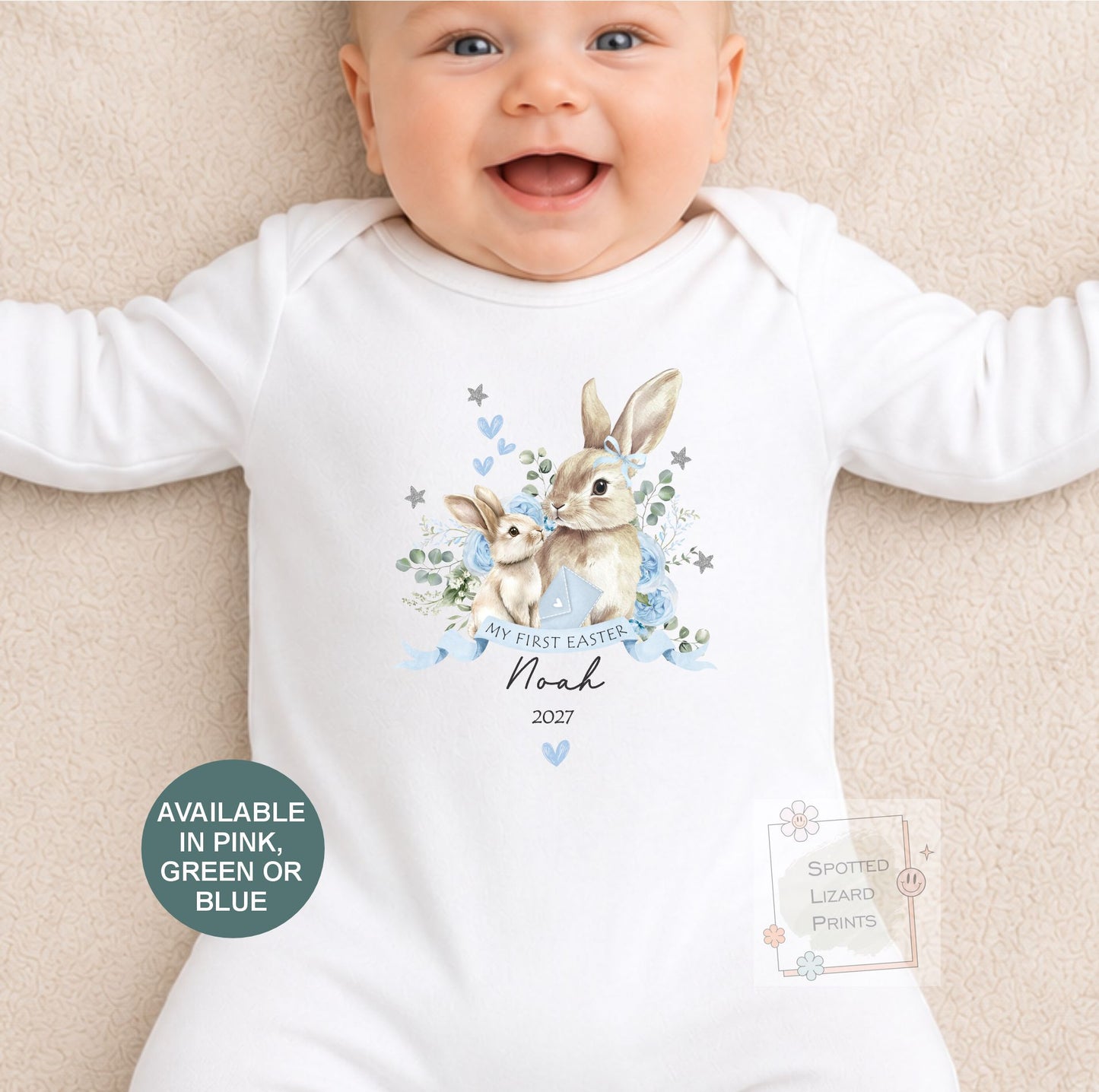 Personalised My first Easter, Baby Sleepsuit, Vest or T-shirt, Easter Clothing, Baby's 1st Easter, Baby Easter onsie, Easter Pyjamas