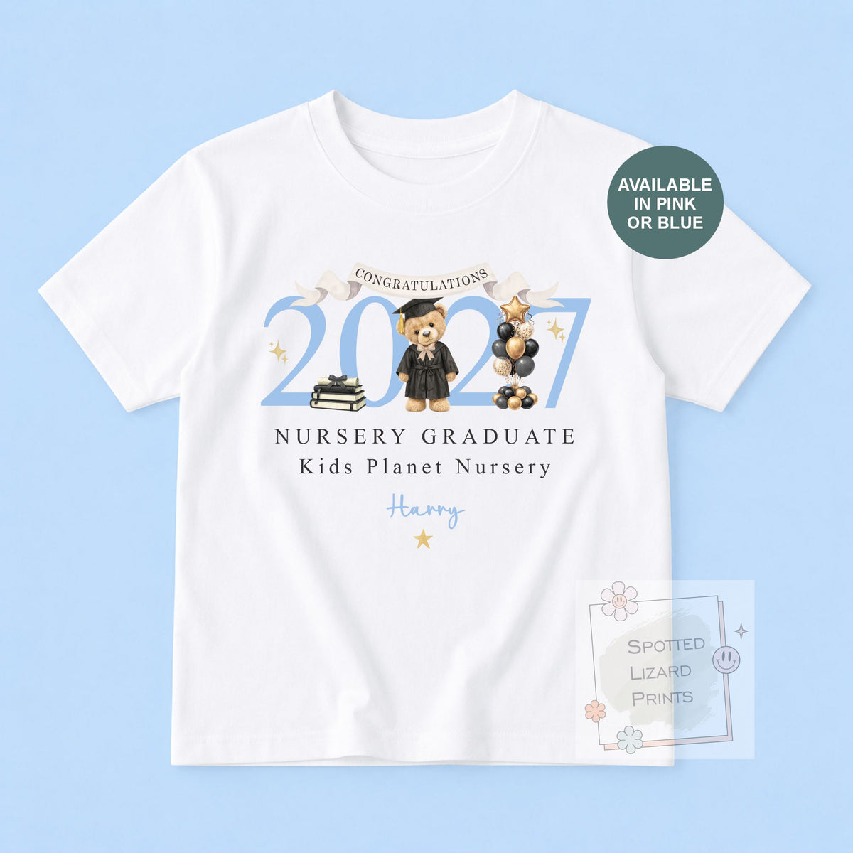 Personalised Nursery Graduation T Shirt, Boys & Girls, Pre School Keepsake, Nursery Leavers T Shirt, Nursery Keepsake Leaver Gift