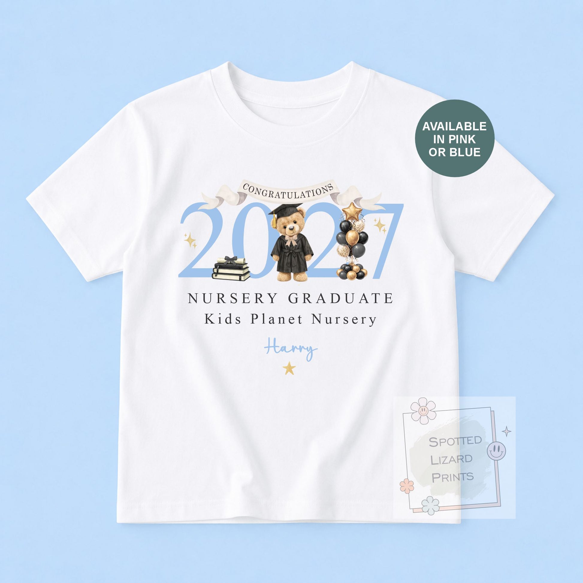 Personalised Nursery Graduation T Shirt, Boys & Girls, Pre School Keepsake, Nursery Leavers T Shirt, Nursery Keepsake Leaver Gift