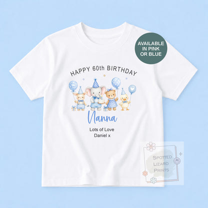 Personalised Birthday Baby Vest, Nanny Birthday Gift, Nana Birthday Outfit, Custom Baby Bodysuit, Any Age 50th 60th 70th 80th Birthday