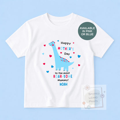 Personalized First Mother's Day Baby Bodysuit, Custom Dinosaur Baby Vest, Roarsome Mummy Gift, Mother's Day Baby Outfit, Baby Shower Gift