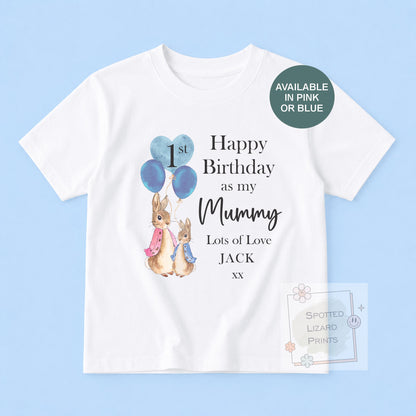 Personalised Peter Rabbit First Birthday as My Mummy Bodysuit, Baby First Birthday Outfit, Custom Birthday Baby Vest