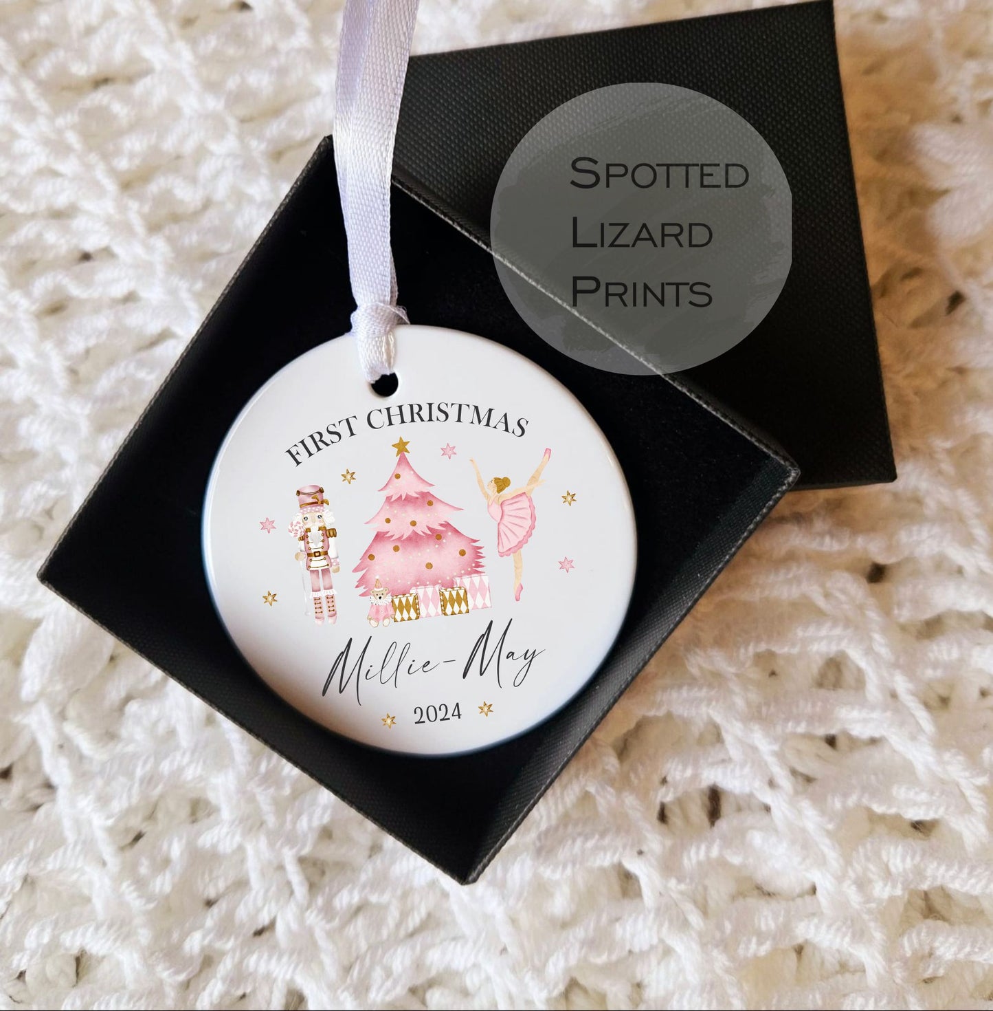 Personalised Baby's First Christmas Bauble - First Christmas Ornament - First Christmas Bauble - Baby First Xmas Tree Decoration - Baby Girl