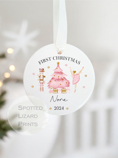 Personalised Baby's First Christmas Bauble - First Christmas Ornament - First Christmas Bauble - Baby First Xmas Tree Decoration - Baby Girl