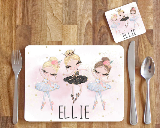 childrens ballet placemat and coaster dinner set