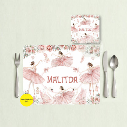 Gift for Kids - Personalised Placemat - Placemat and Coast set - Personalised Tableware - Personalised Coaster - 