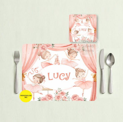 Gift for Kids - Personalised Placemat - Placemat and Coast set - Personalised Tableware - Personalised Coaster - 