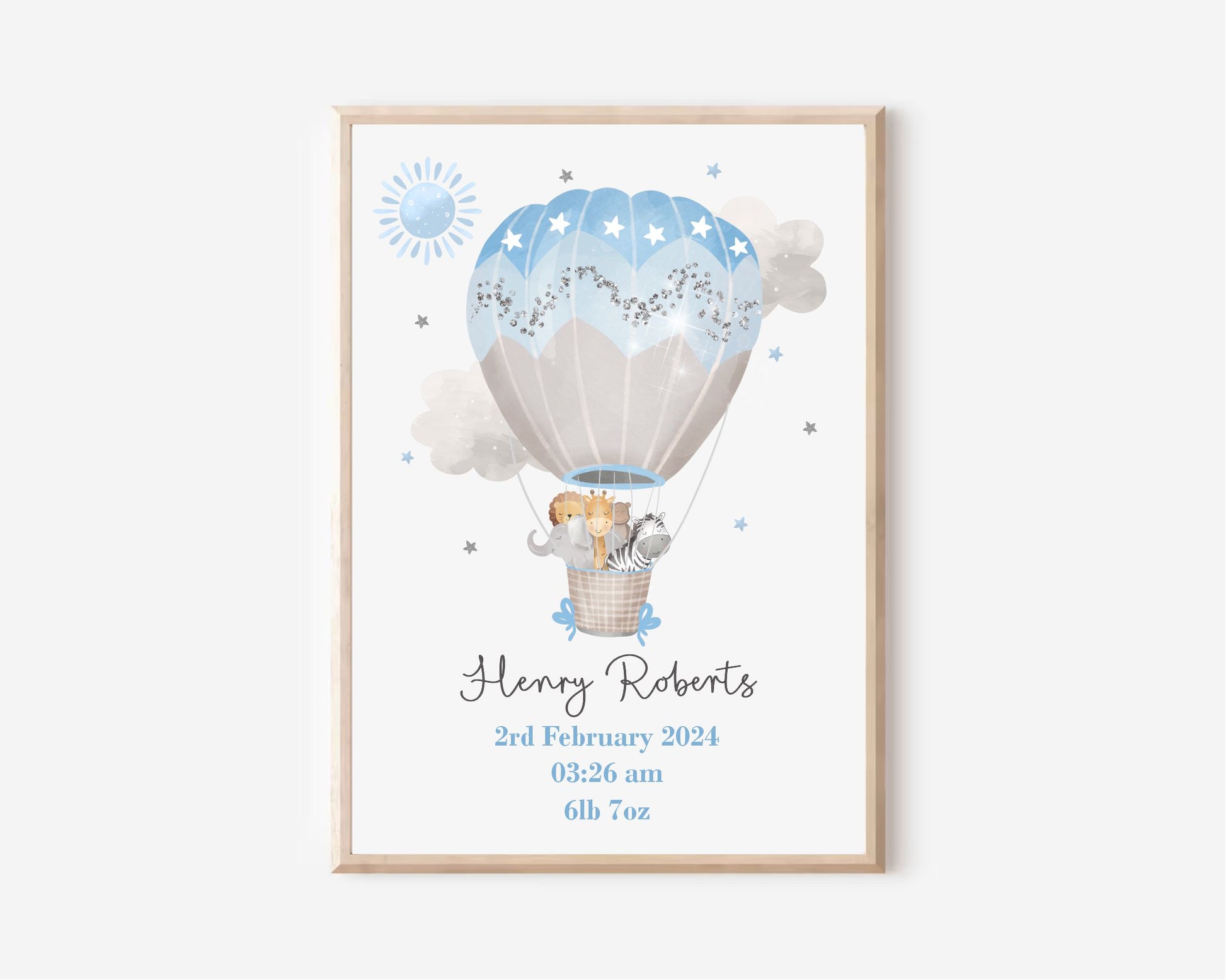 nursery wall prints with hot air balloon