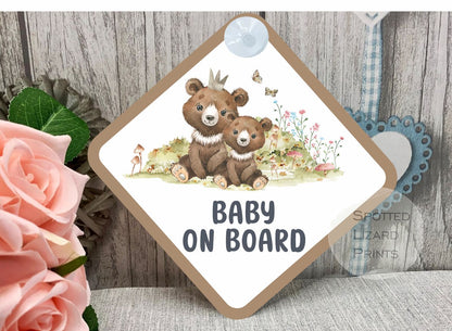 Baby bear on board car sign