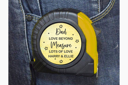 Hand printed fathers Day Tape measure