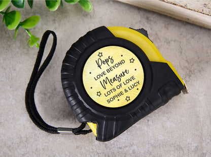 Unique Hand printed fathers Day Tape measure