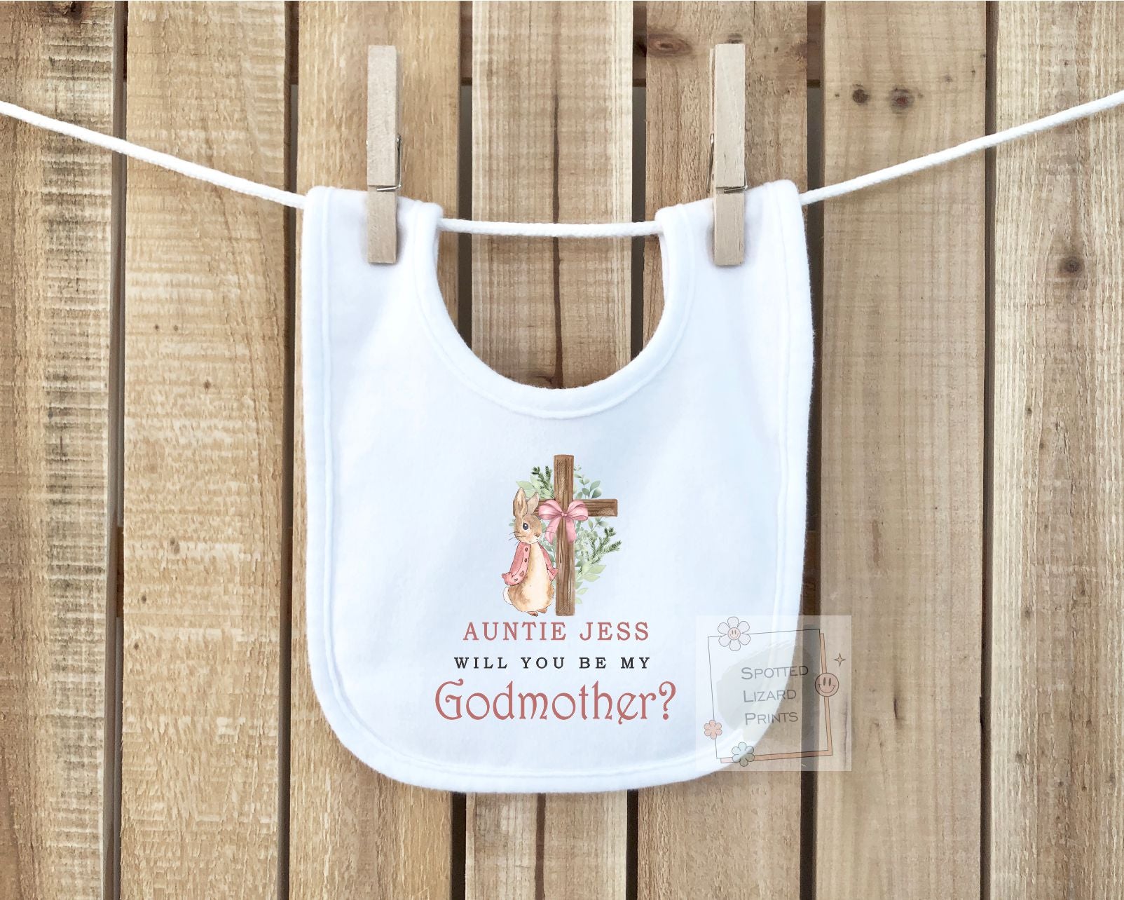 Personalised Godparent Proposal Baby Vest, Will You Be My Godmother Godfather, Christening Proposal Sleepsuit, Peter Rabbit Baptism Gift