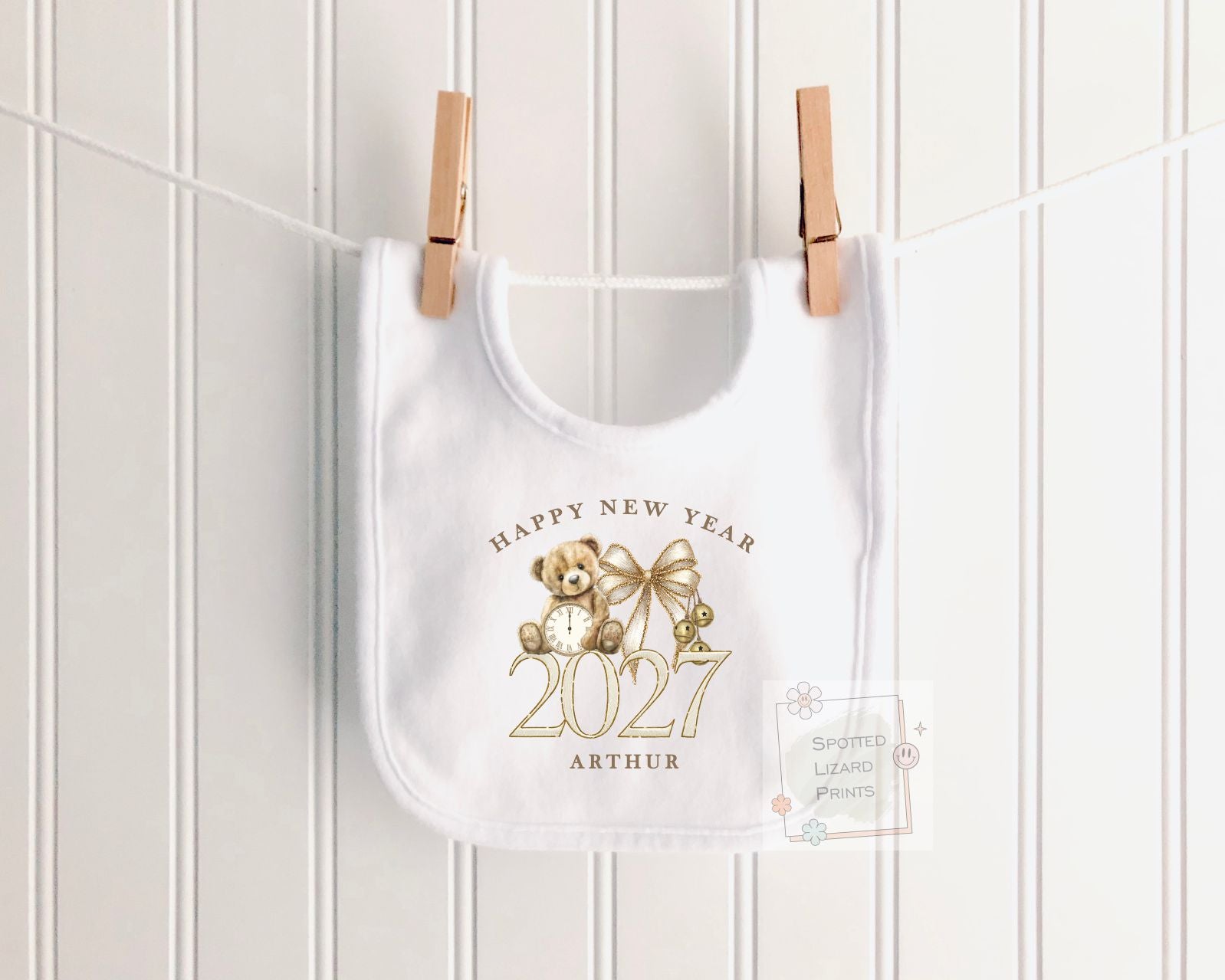 Personalised First New Years Eve Baby Outfit- My First New Years Eve Sleepsuit - 1st New Year Teddy