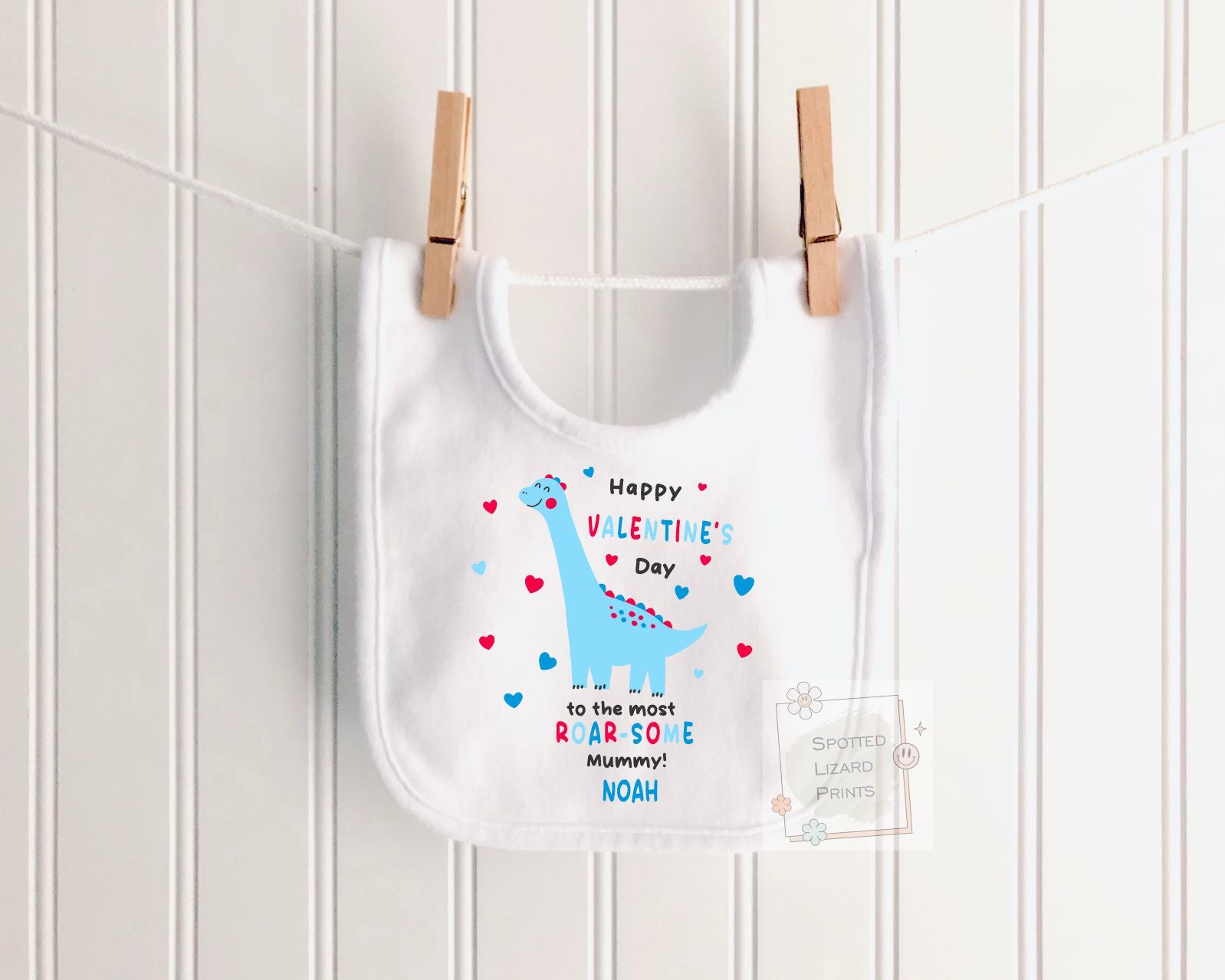 Personalised Valentine's Day Baby Bodysuit, Dinosaur Baby Outfit, Roar-Some Mummy Gift, Custom Baby Vest, First Valentine's Day