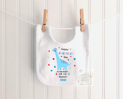 Personalised Valentine's Day Baby Bodysuit, Dinosaur Baby Outfit, Roar-Some Mummy Gift, Custom Baby Vest, First Valentine's Day
