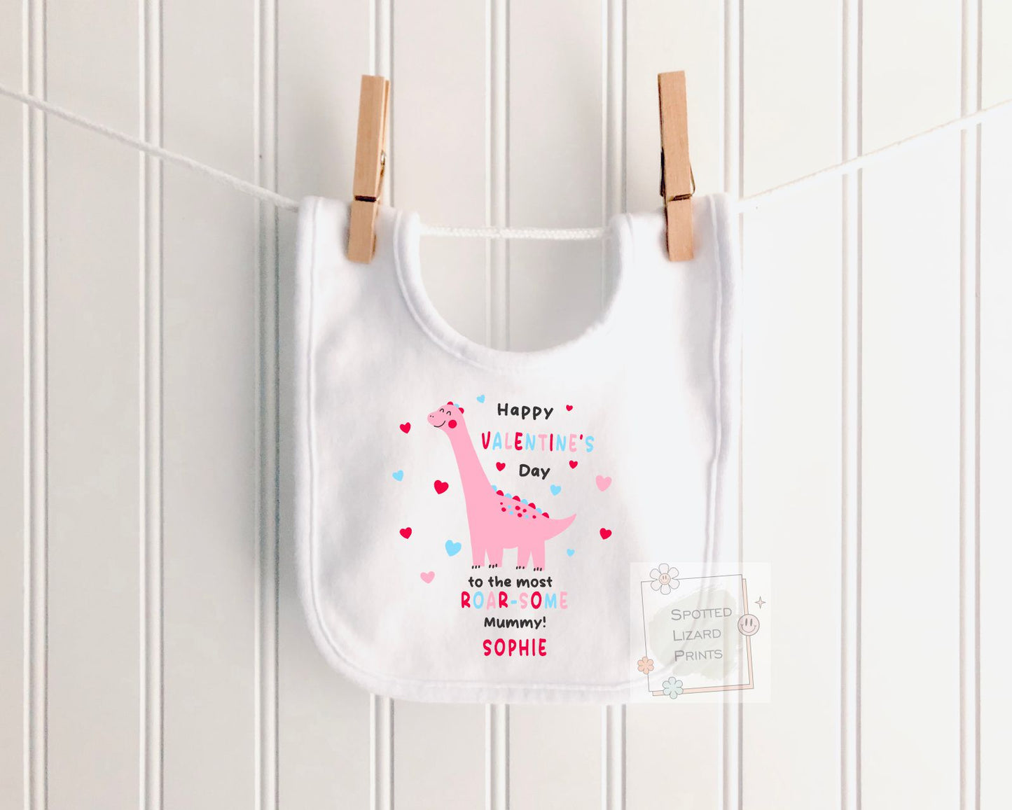 Personalised Valentine's Day Baby Bodysuit, Dinosaur Baby Outfit, Roar-Some Mummy Gift, Custom Baby Vest, First Valentine's Day