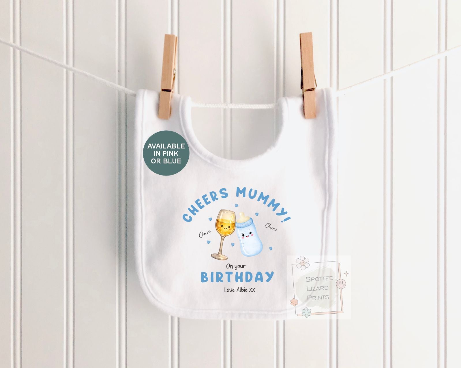 Personalised Cheers Mummy Birthday Baby Vest | Funny Baby Birthday Outfit | Custom Baby Bodysuit Sleepsuit | Mum Birthday Gift From Baby