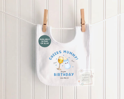 Personalised Cheers Mummy Birthday Baby Vest | Funny Baby Birthday Outfit | Custom Baby Bodysuit Sleepsuit | Mum Birthday Gift From Baby