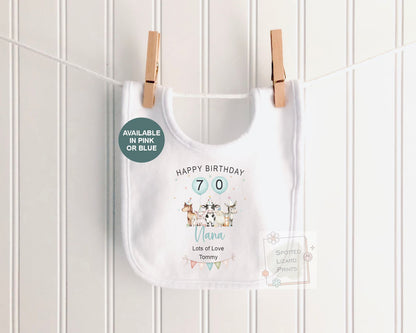 Personalised Birthday Baby Vest, Grandma Birthday Gift, Nanny Birthday Outfit, Custom Baby Bodysuit, Any Age 50th 60th 70th 80th Birthday