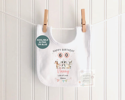 Personalised Birthday Baby Vest, Grandma Birthday Gift, Nanny Birthday Outfit, Custom Baby Bodysuit, Any Age 50th 60th 70th 80th Birthday