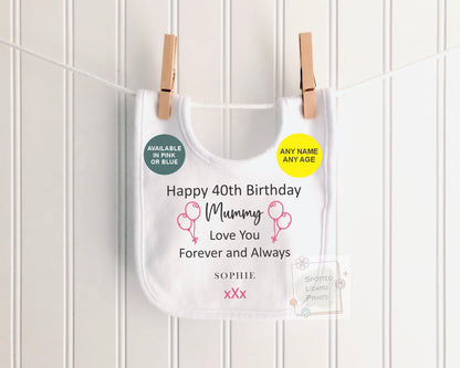 Personalised Happy Birthday Mummy Baby Vest | 30th 40th 50th 60th Birthday Mummy Outfit | Sleepsuit Gift from Baby | Mum Birthday