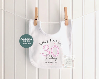Personalised Happy Birthday Daddy Baby Vest | 30th 40th 50th 60th Birthday Daddy Outfit | Sleepsuit Gift from Baby | Dad Birthday