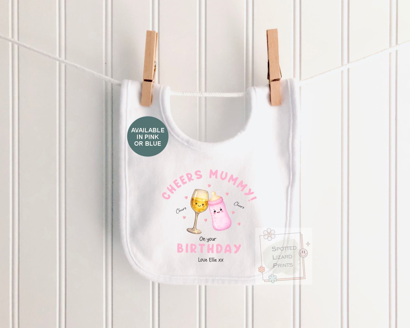 Personalised Cheers Mummy Birthday Baby Vest | Funny Baby Birthday Outfit | Custom Baby Bodysuit Sleepsuit | Mum Birthday Gift From Baby