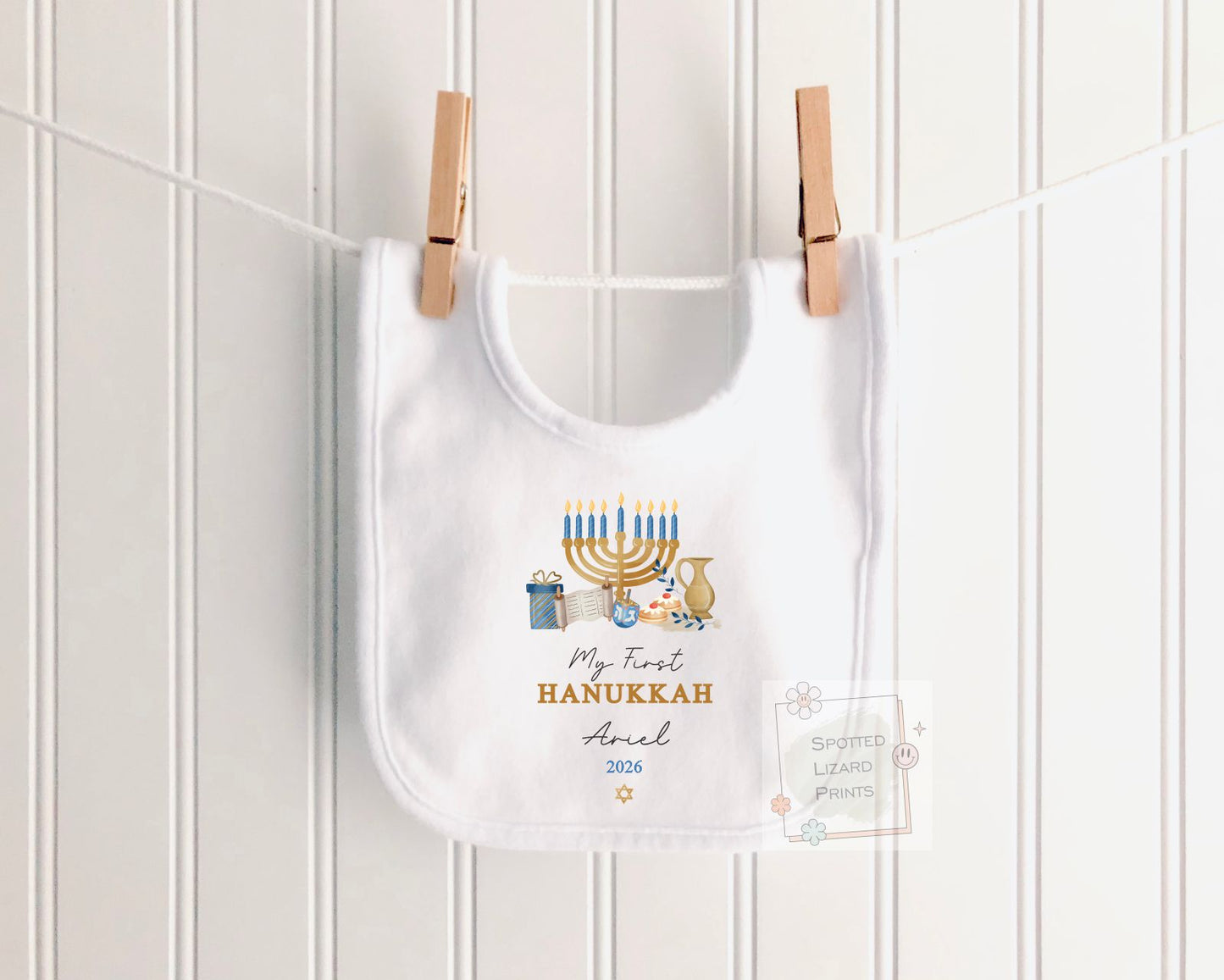 My First Hanukkah Baby Bodysuit | Personalised Hanukkah Baby Vest | Custom Jewish Baby Gift | Hanukkah Baby Outfit | Keepsake