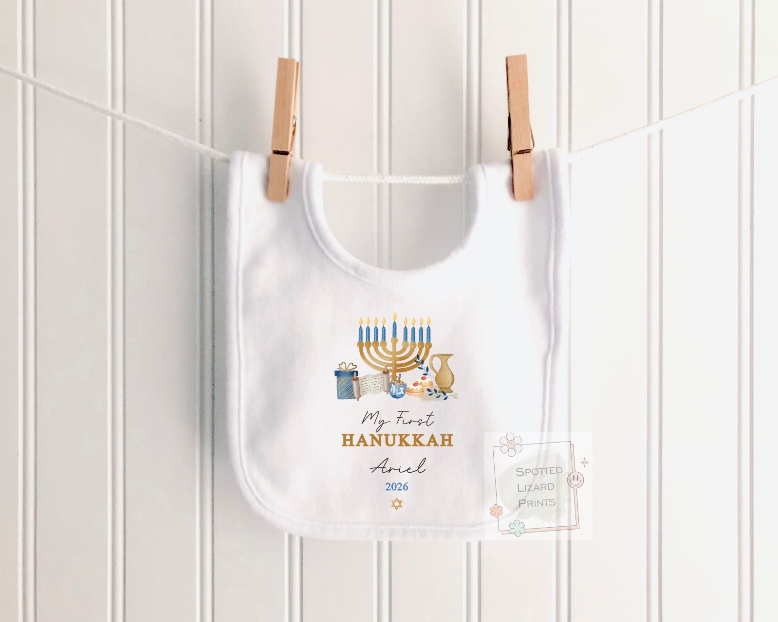 My First Hanukkah Baby Bodysuit | Personalised Hanukkah Baby Vest | Custom Jewish Baby Gift | Hanukkah Baby Outfit | Keepsake
