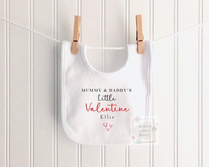 Personalised Mummy & Daddy's Little Valentine Baby Bodysuit, Baby Valentine's Outfit | Valentines Sleepsuit | First Valentine Sweatshirt