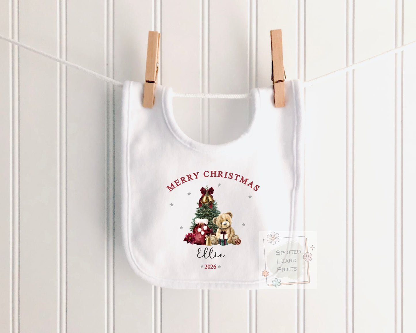 Personalised Merry Christmas Baby Outfit, Custom Christmas Baby Bodysuit, Teddy Bear Christmas Jumper, First Christmas Gift, Kids Tee