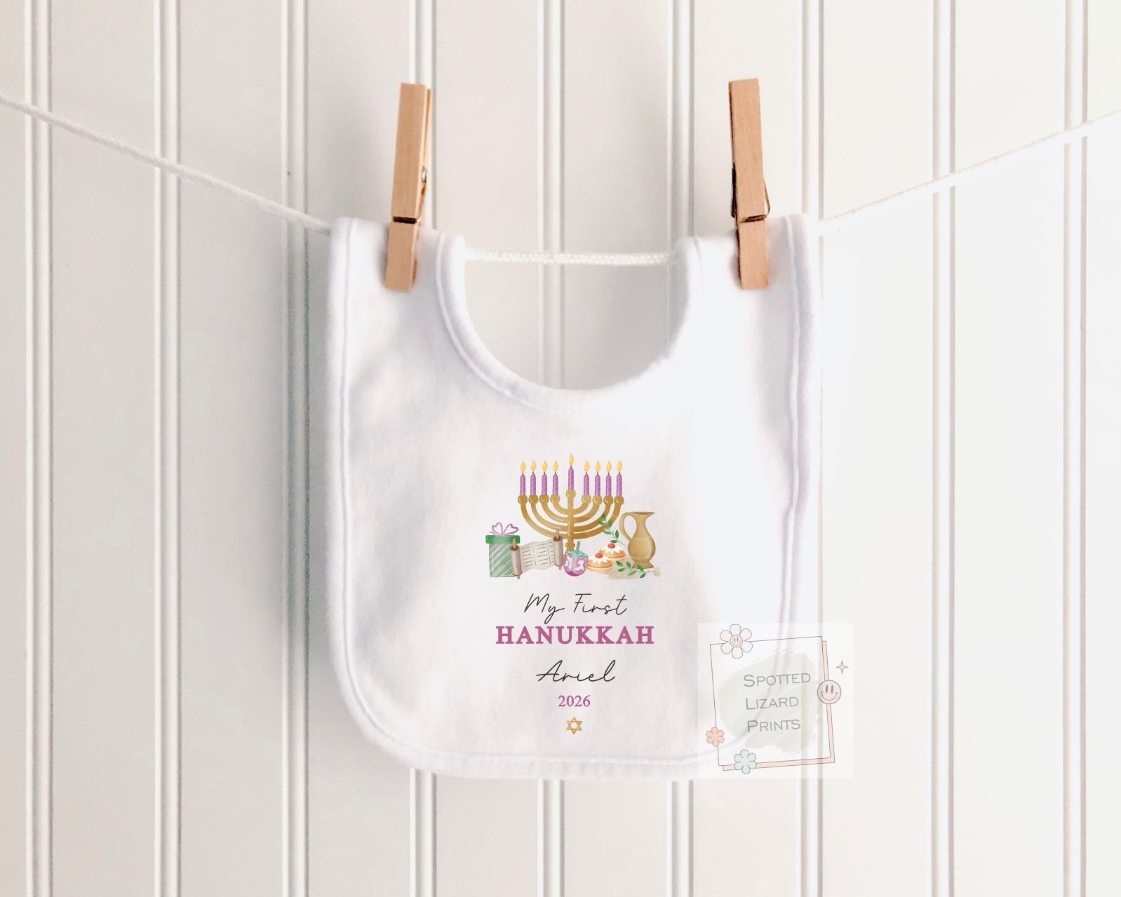 My First Hanukkah Baby Bodysuit | Personalised Hanukkah Baby Vest | Custom Jewish Baby Gift | Hanukkah Baby Outfit | Keepsake