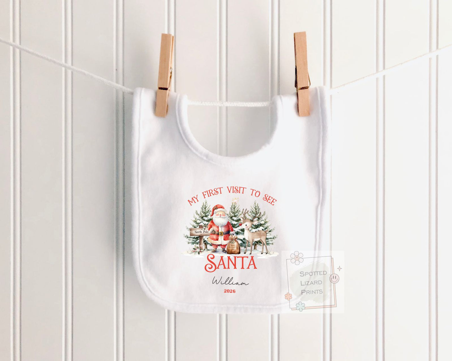 Personalised Visit Santa Sweatshirt, Baby Vest or Sleepsuit | First visit to Santa Christmas top, Children's Christmas