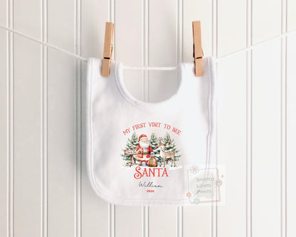 Personalised Visit Santa Sweatshirt, Baby Vest or Sleepsuit | First visit to Santa Christmas top, Children's Christmas