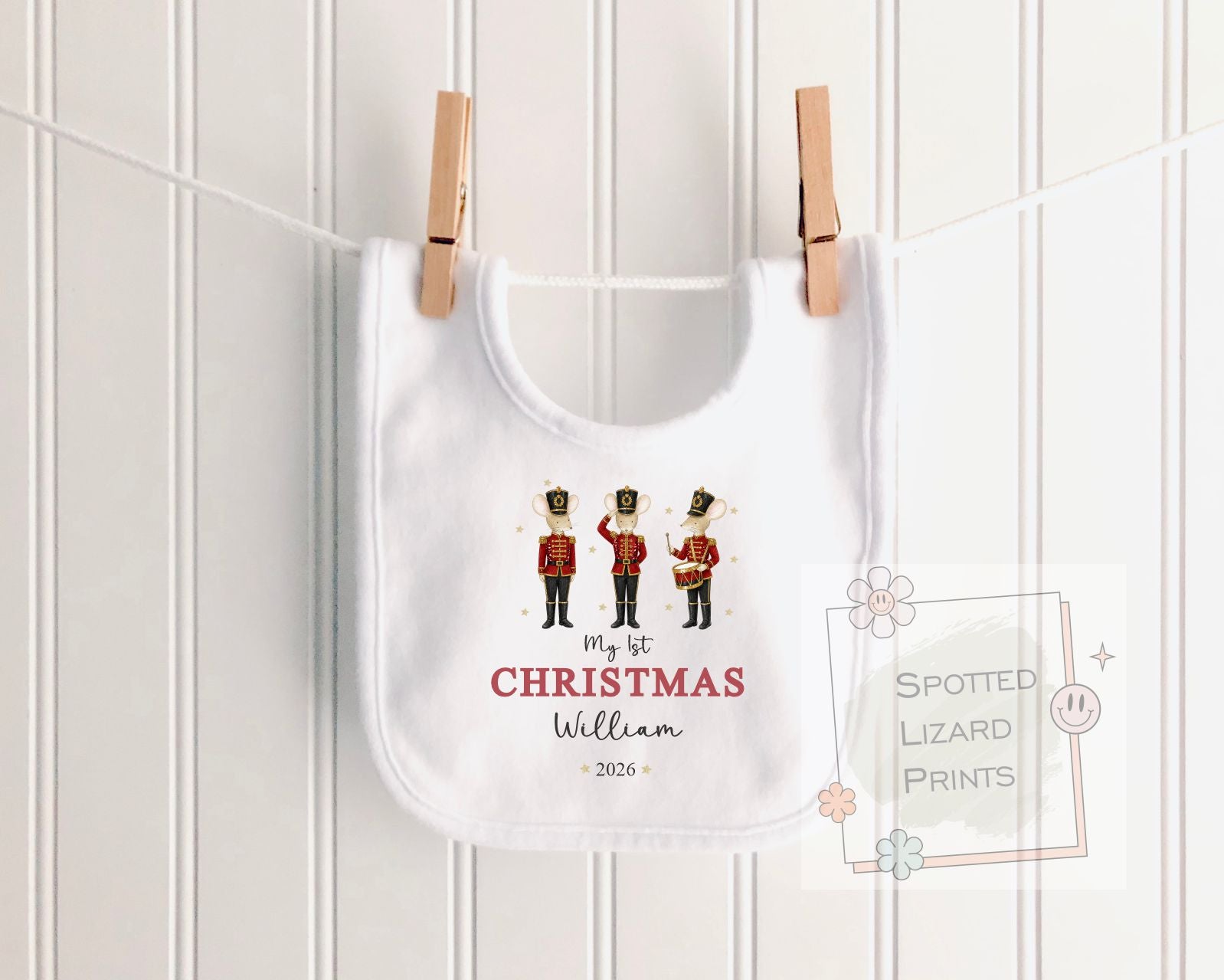 Personalised Baby First Christmas Outfit, Nutcracker Mouse Christmas Baby Vest, Sleepsuit, Bib, T-Shirt or Jumper, 1st Christmas Gift