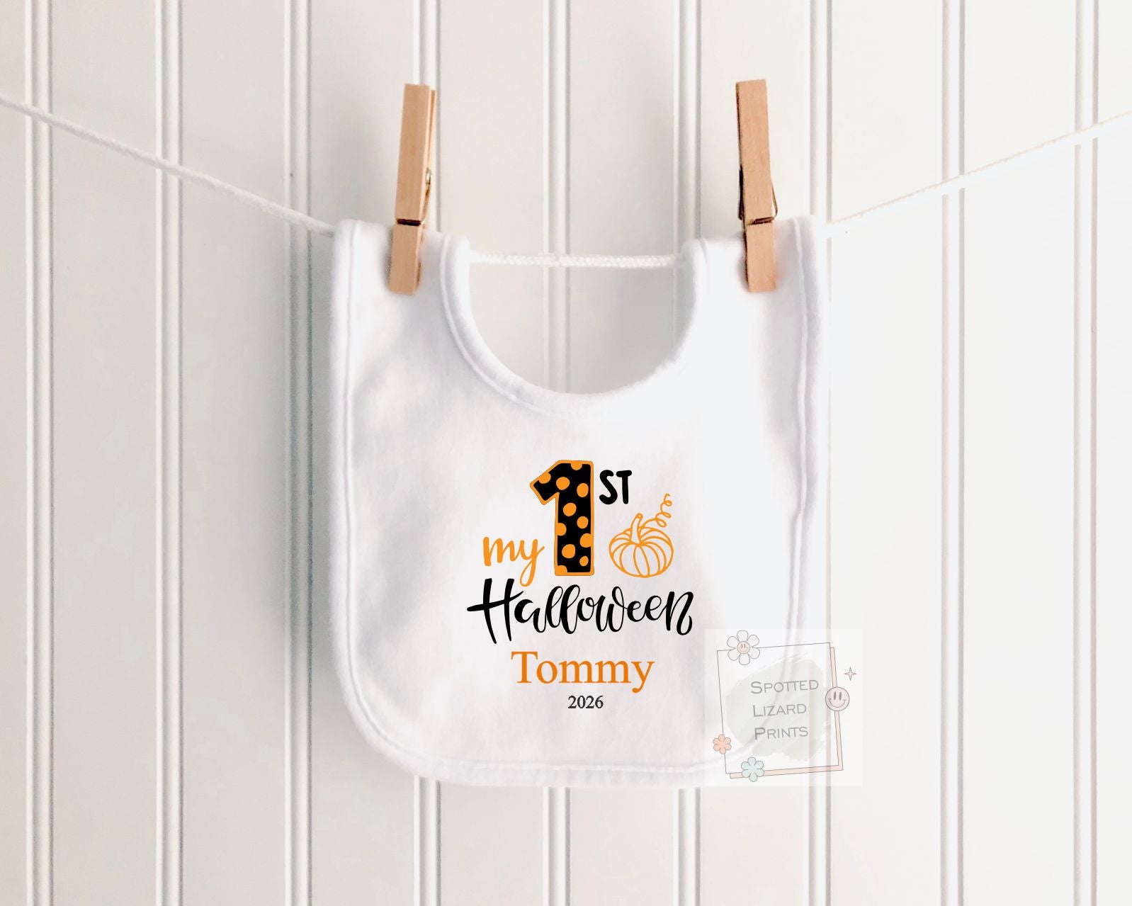 Personalised First Halloween Pumpkin Baby Outfit Baby Halloween Costume Gift Personalised First Halloween Sleepsuit, Vest or T-shirt