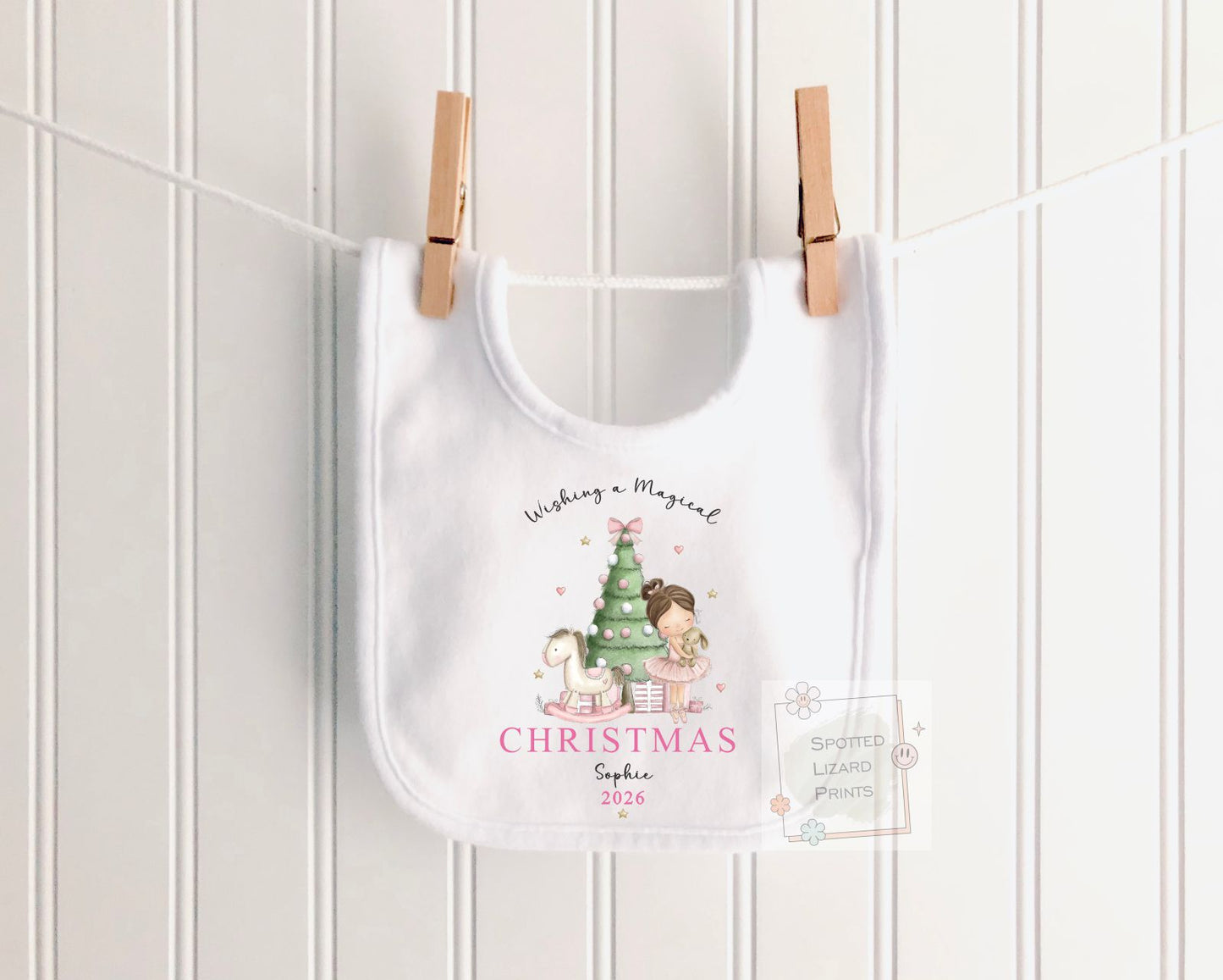 Personalised First Christmas Baby Sleepsuit, Fairy Christmas  pyjamas, Baby Girl First Christmas, Ballerina Baby Christmas Gift, Baby Vest